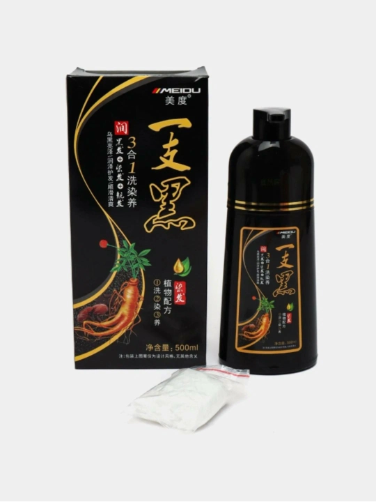 Meidu soch bo‘yog‘i shampuni, to‘q jigarrang, qora rangli, 500 ml