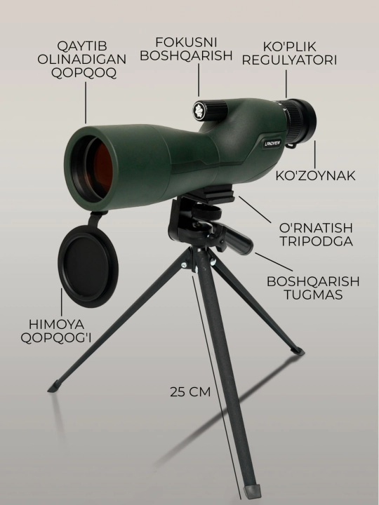 Professional 25–75×60 monokulyar teleskop