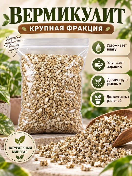 Вермикулит для растений — крупная и мелкая фракция - 