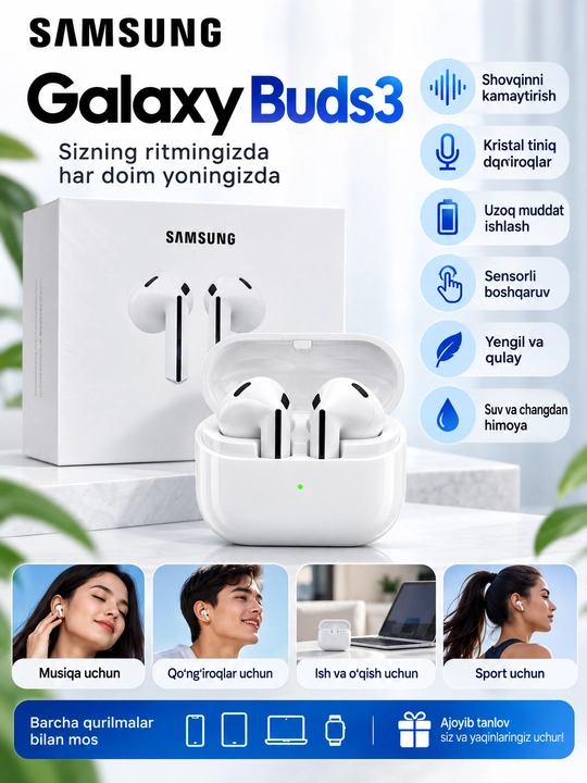 Samsung Galaxy Buds3 Pro — Musiqa olamida yangi davr - 