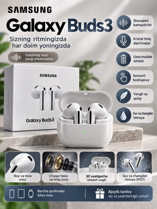 Samsung Galaxy Buds3 Pro — Musiqa olamida yangi davr