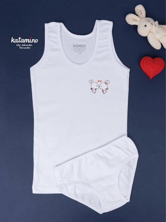 Комплект нижнего белья для девочек Katamino, майка и трусики, 100% хлопок - 
