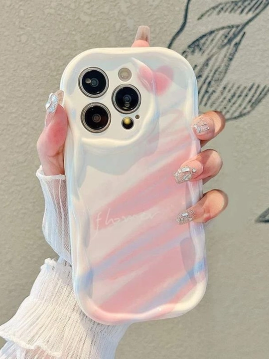 IPhone 7, 8, XS, XSMAX, 11, 12, 13/14, 15 PRO MAX uchun yurak shaklidagi to‘lqinsimon qirrali g‘ilof