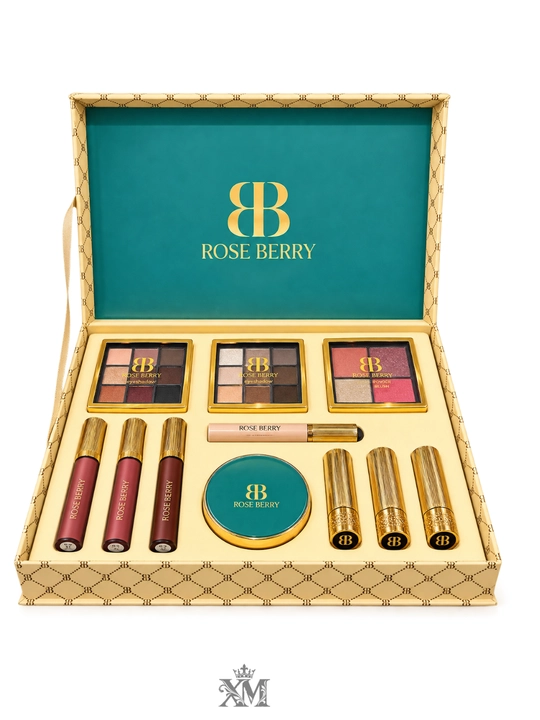 Набор для макияжа Rose Berry 12 предметов, подарочный набор косметики для глаз, губ и лица