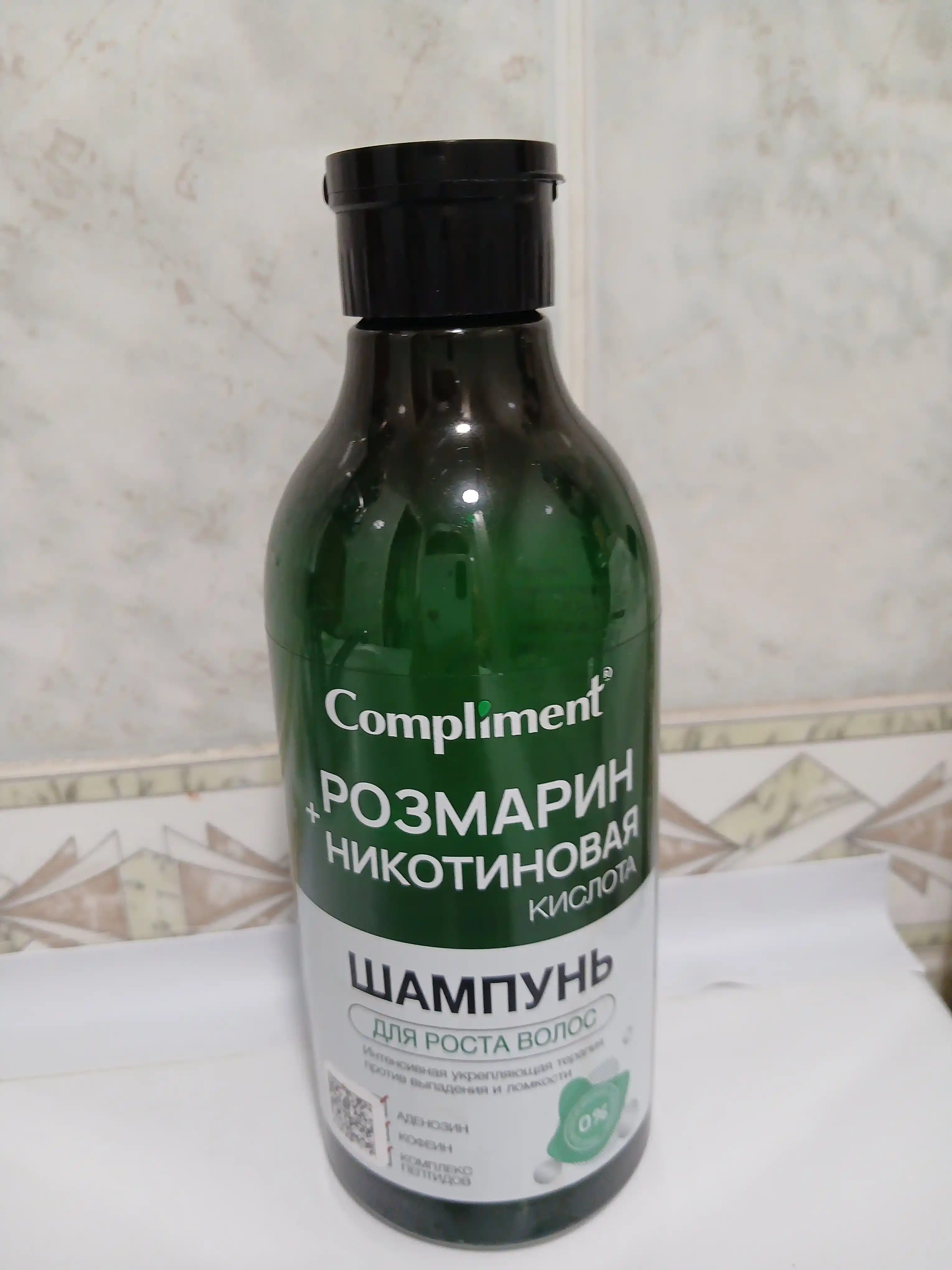 Compliment soch o'stirish uchun shampun, Rozmarin va Nikotin kislotasi bilan, 400 ml