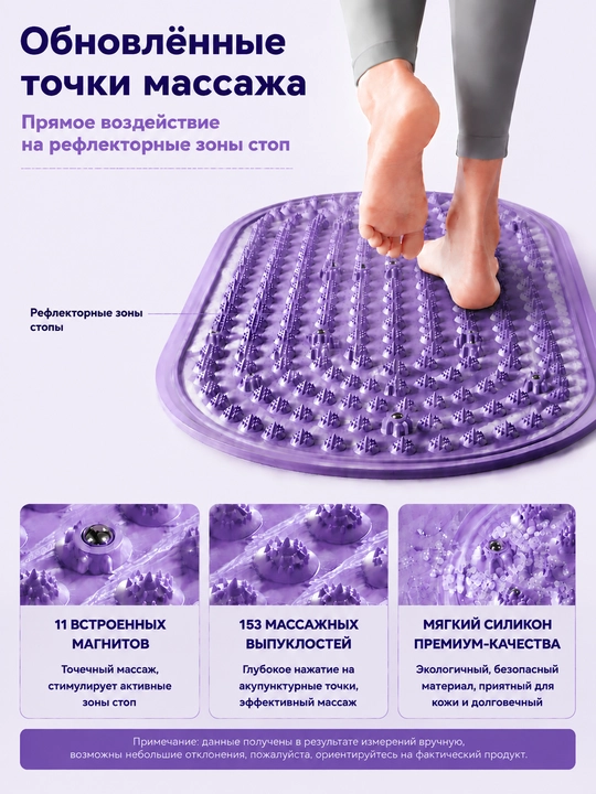 Акупрессурный коврик для массажа стоп, силиконовый с магнитами