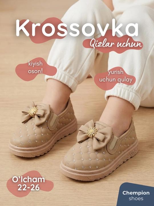 Qizlar uchun krossovkalar, kuzgi 22-26 o'lchamda - 