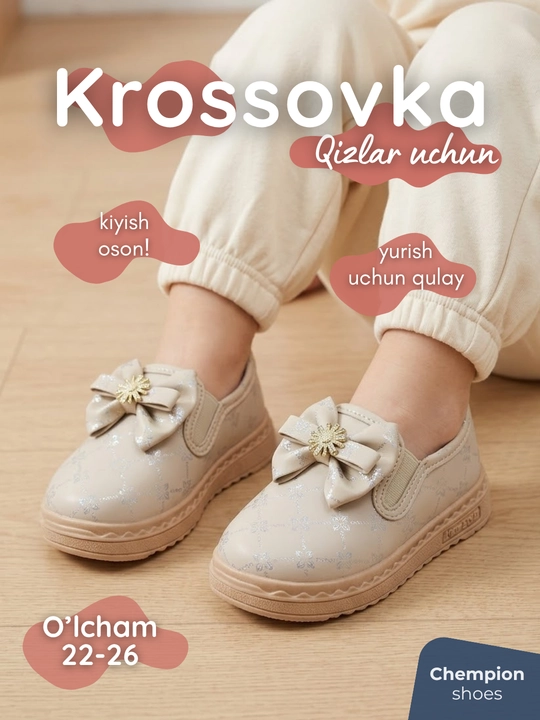 Qizlar uchun krossovkalar, kuzgi 22-26 o'lchamda - 