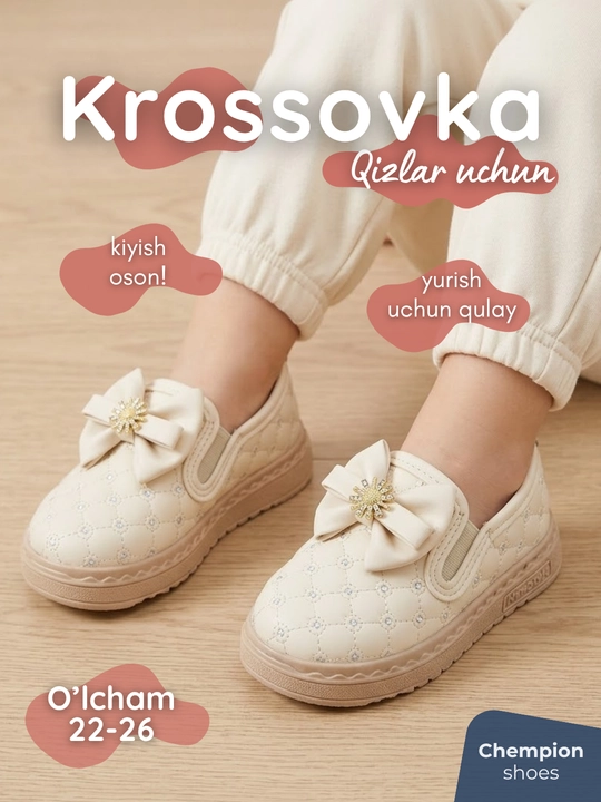 Qizlar uchun krossovkalar, kuzgi 22-26 o'lchamda - 