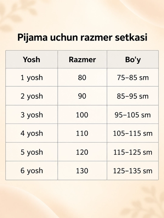Pijamalar, pijama bollalar uchun, 1,2,3,4,5,6 yosh, o'g'il bolalar va qiz bolalar uchun