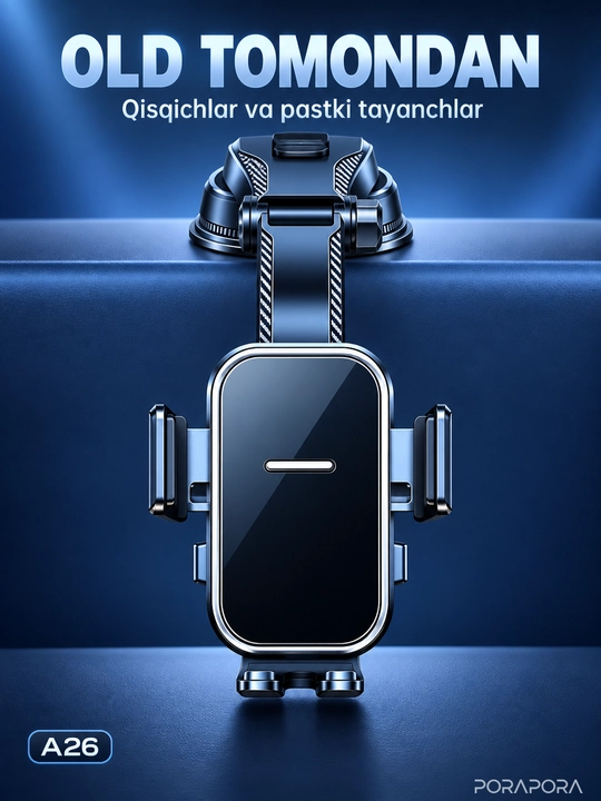 Universal avtomobil ushlagichi, telefon ushlagichi, 360 daraja aylanish