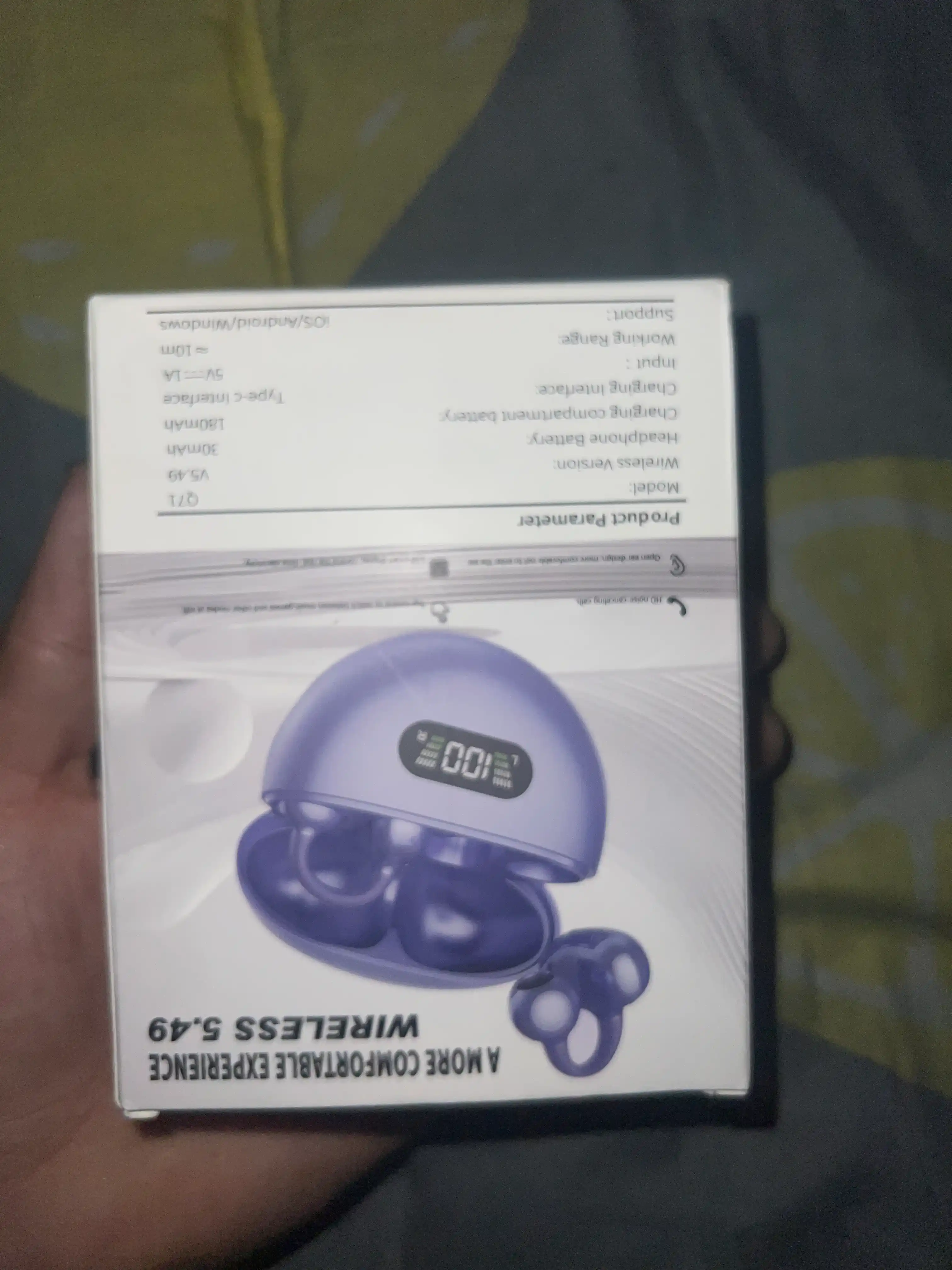 Simsiz quloqchinlar, IPX5 namlikdan himoya, 30 soat ishlash qobiliyati, bluetooth