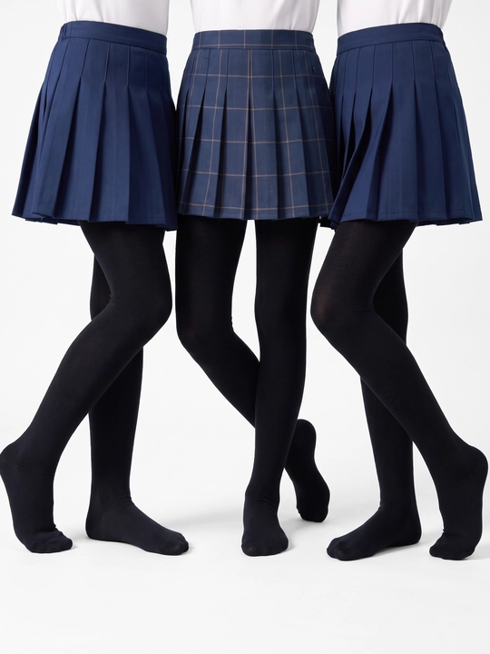 Детские, школьные, хлопковые колготки для девочек, белые, черные, темно-синие, весна-осень