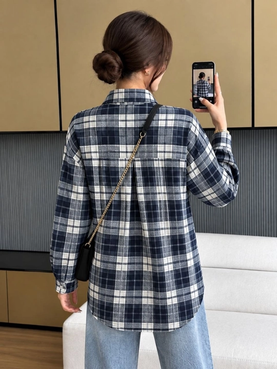 AishazaR Женские рубашки в клетку, oversize