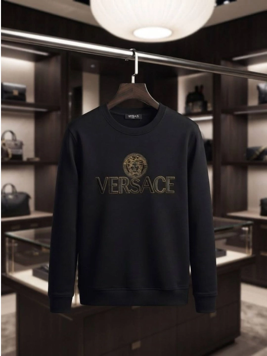 Свитер мужской Versace черный, хлопковый 100% джемпер премиум - 