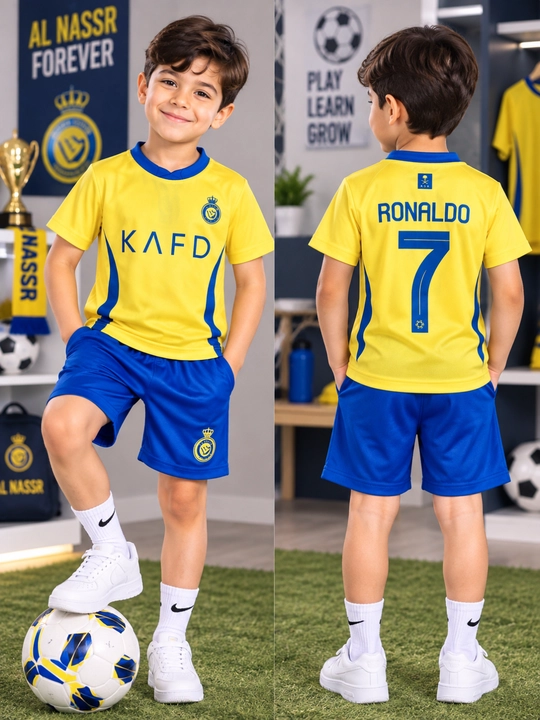 Bolalar futbol formasi — futbolka va shortik, O‘zbekiston uslubida