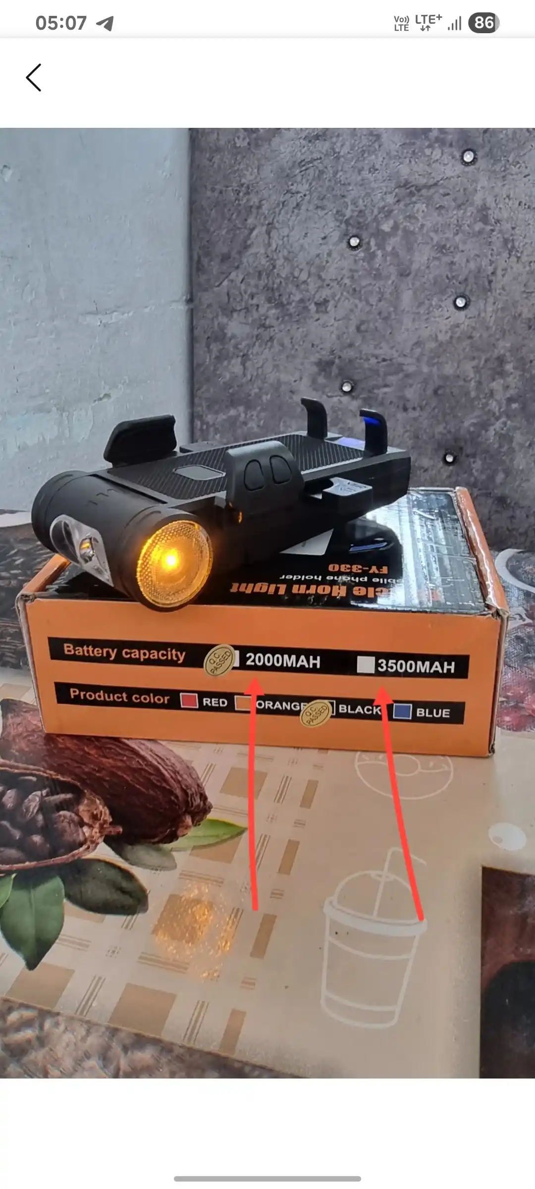 Yorqin LED chiroq + ultra baland ovozli velosiped signali, zaryadlovchi bilan