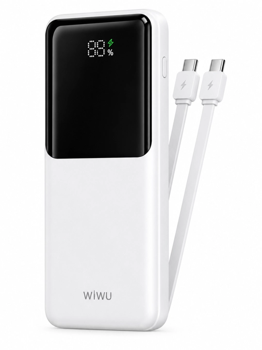 WiWU Essen Power Bank 10000 мАч 22,5 Вт с цифровым дисплеем, Type-C и кабелем Lightning
