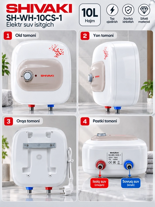 Shivaki SH-WH-10CS-1 10 litrli elektr boyler 