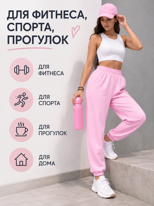 Ayollar joggerlari, sport shimlari, trikotaj, cho‘ntakli, katta o‘lchamda