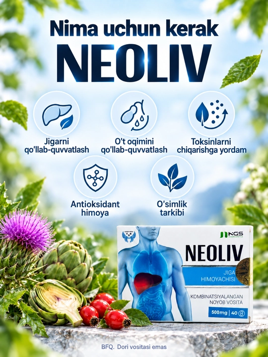 Капсулы для печени с силимарином, артишоком и шиповником Neoliv (Неолив), 40 капсул