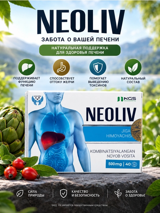 Капсулы для печени с силимарином, артишоком и шиповником Neoliv (Неолив), 40 капсул