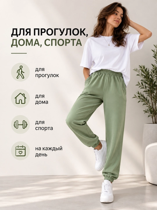 Ayollar joggerlari, sport shimlari, trikotaj, cho‘ntakli, katta o‘lchamda