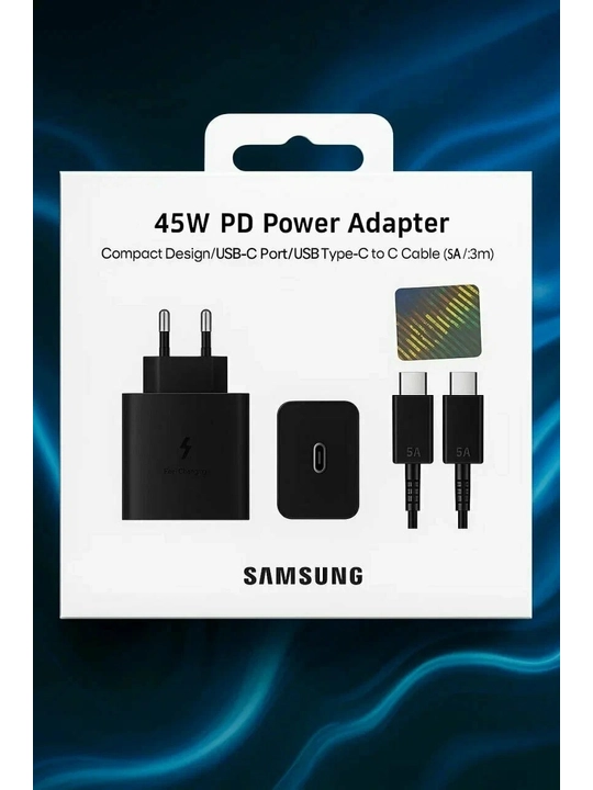 Зарядное устройство Samsung  25 Вт 45 Вт, кабель Type-C, быстрое зарядное устройство