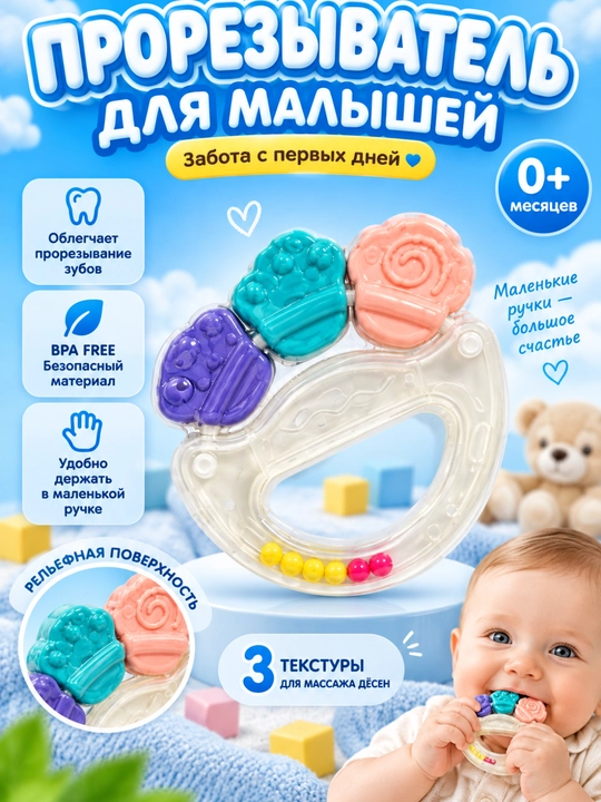 Kichkintoylar uchun TEDDY kesuvchi shaqildoq, milklar uchun massajyor, BPA Free, 0+ - 