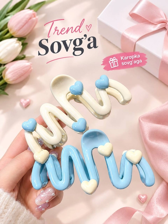 Ayollar va qizlarga soch qisqichlari to‘plam, aksessuar, Sovg‘abop nabor