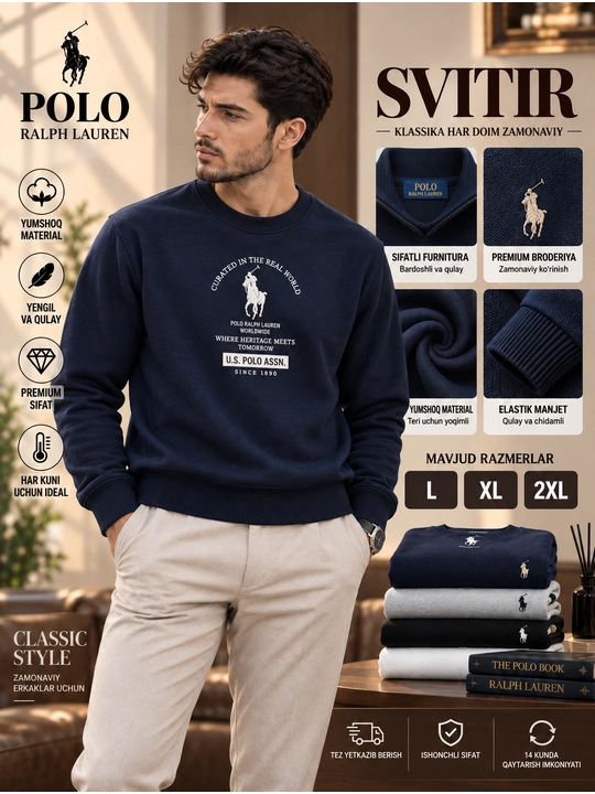 Erkaklar uzun yengli longslivi — qulay sport va casual kiyim - 