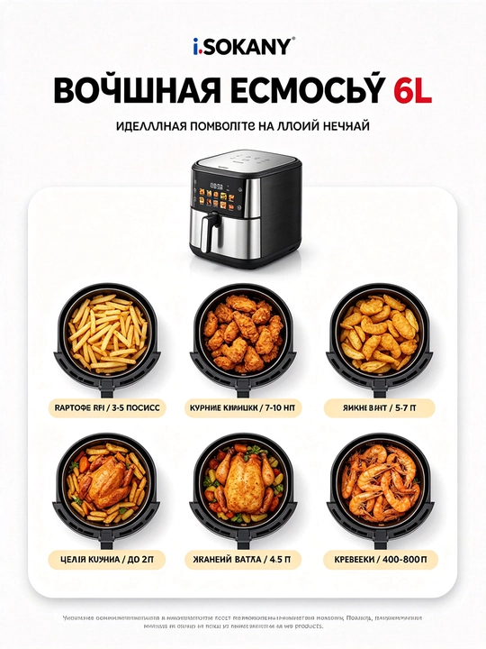 Fritöz SK-10099 12L 2400W ikki marta isitiladigan ikki savatli sensorli ekran 80-200°C