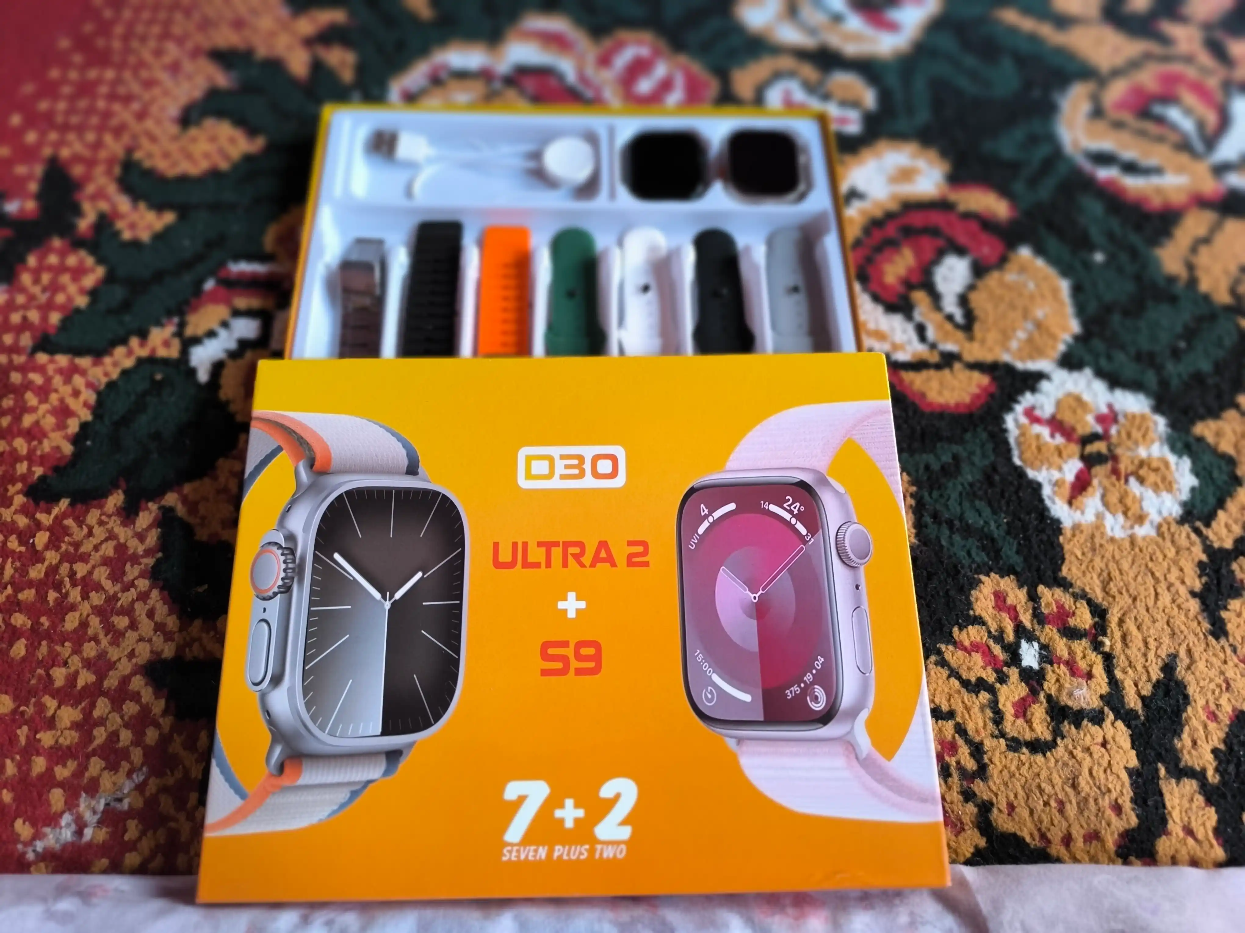 Aqlli soat, 1+1, 2 ta Smart Watch 8 va 8 ultra, 11 ta kamar va g'ilof bilan