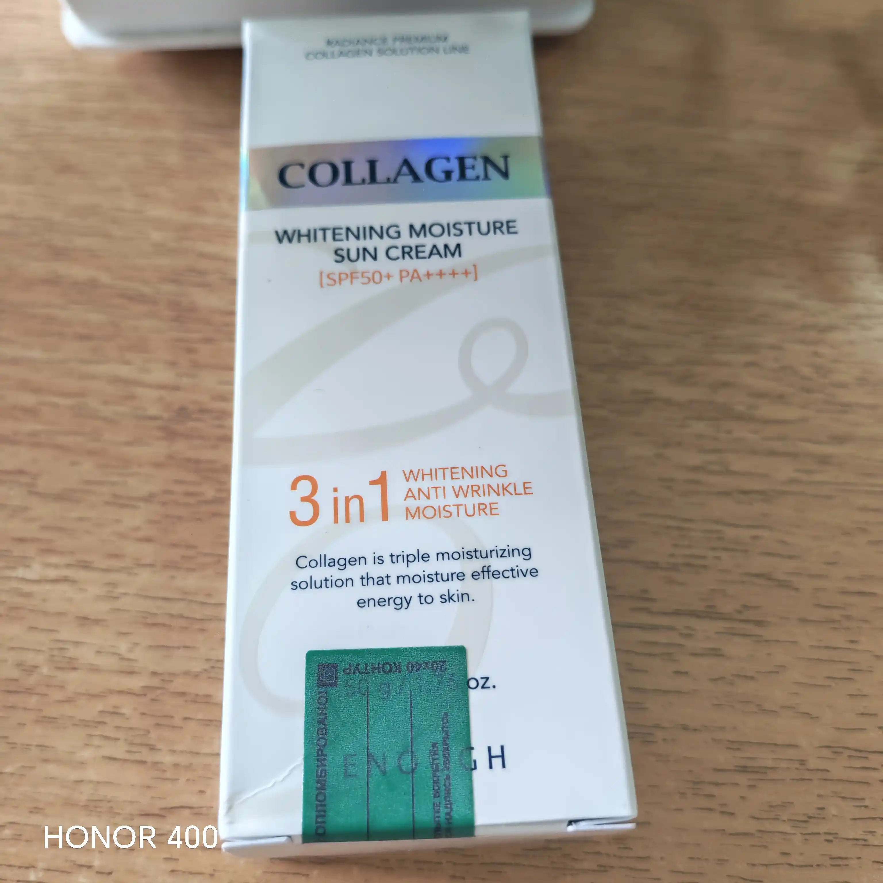 Quyoshdan himoya krem yuz uchun Enough Collagen Whitening Moisture Sun 3in1 SPF50 PA+++