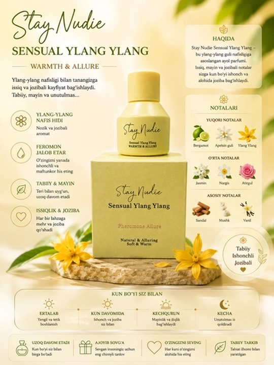 TOMOFODY Eau de Parfum 10 ml — feromonli ayollar atiri, uzoq saqlanuvchi parfum