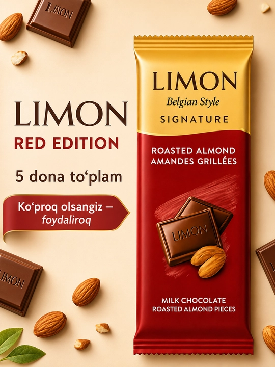 "LIMON Signature Red Edition" Belgian Style sut plitkasi, 50 g Ne’mat, 5 dona