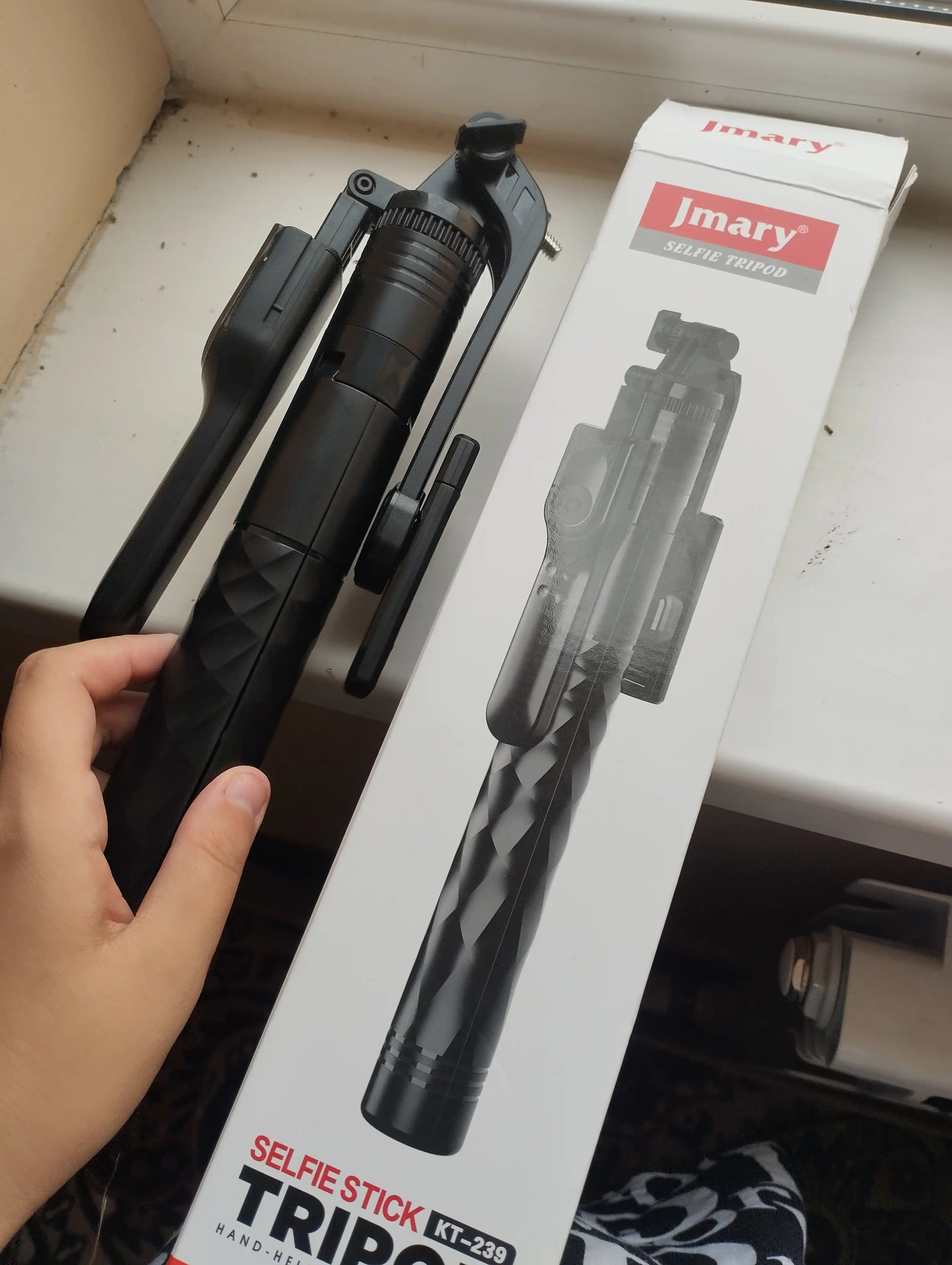 Трипод и селфи-палка JMARY KT-239 BLACK – 175 см, с Bluetooth пультом, универсальный