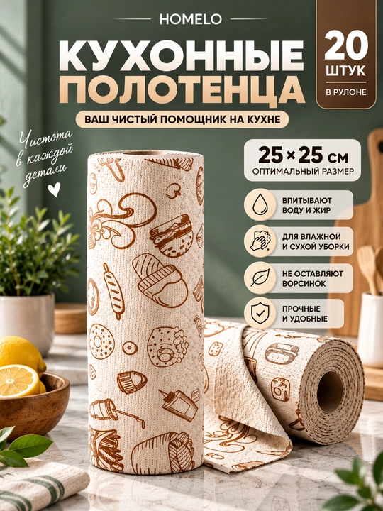 Многоразовые салфетки ,кухонные полотенца, полотенца в рулоне - 