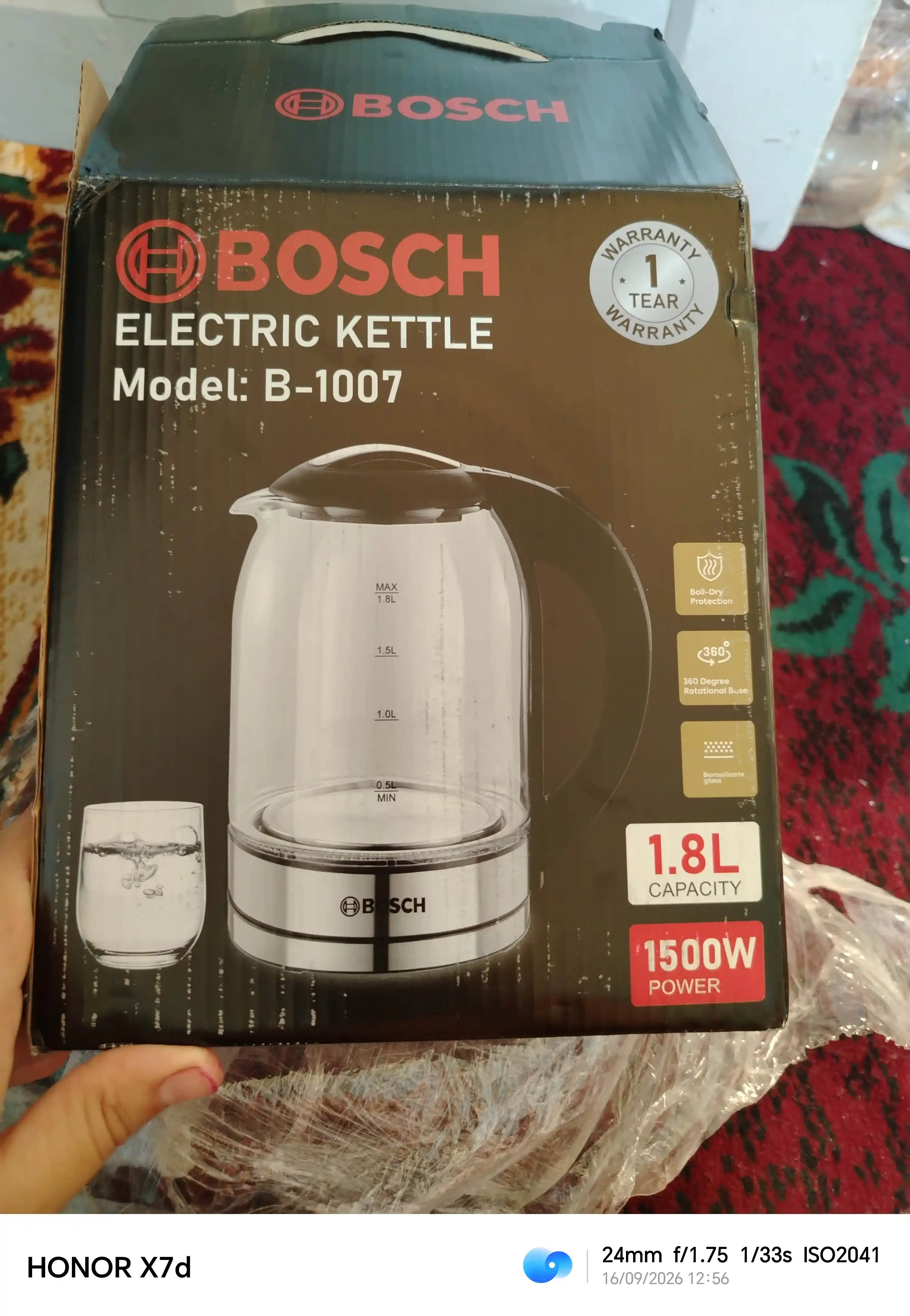 Elektr choynak 1.8l - 2.0l, 1500W - 2200W, zamonaviy dizayn va 360° aylanuvchi baza