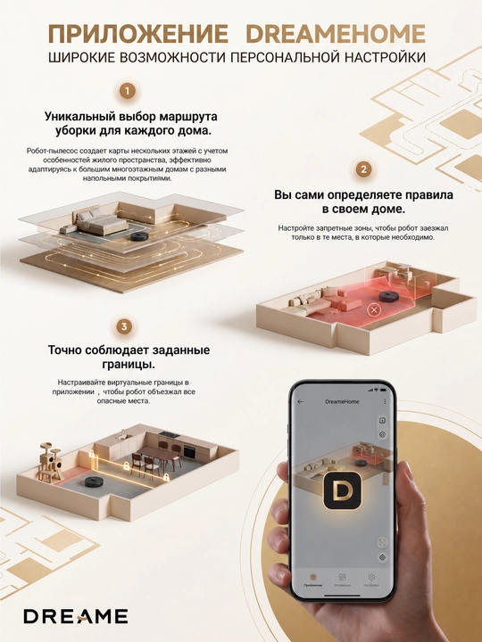 Робот-пылесос Dreame F21 Plus сухая и влажная уборка, 20 000 Па, 3200 мАч, 140 м2