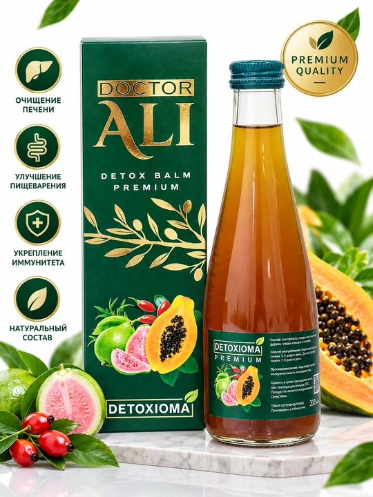 Безалкогольный сокосодержащий бальзам "DOCTOR ALI ORGANIC-1". Detoxioma 330 мл - 