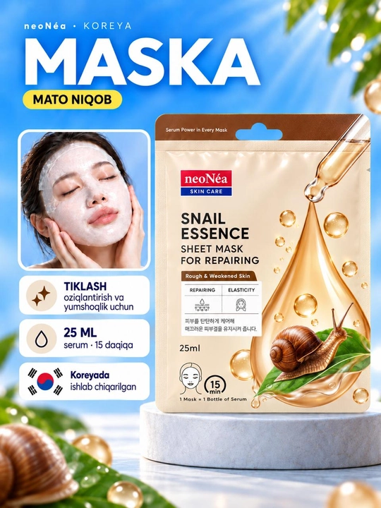 Matoli yuz niqoblar to'plami, 5, 10 ta donadan iborat, maska neoNea Koreya - 