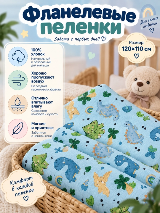 Пелёнки для новорождённых, детский простынь, плед, фланель, 100% хлопок, 120×110 см