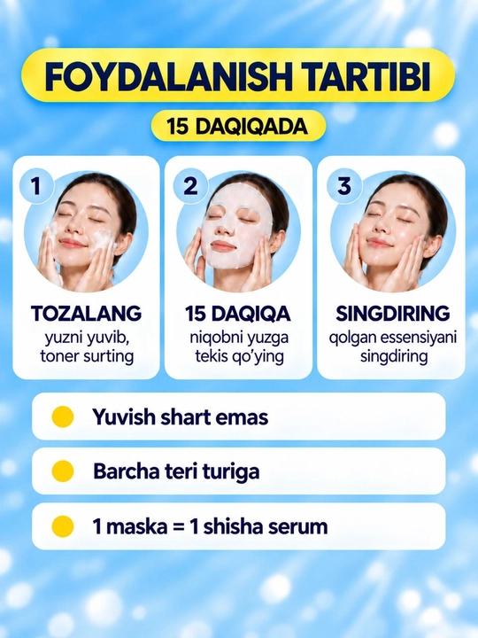 Matoli yuz niqoblar to'plami, 5, 10 ta donadan iborat, maska neoNea Koreya