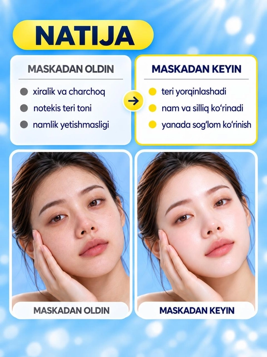 Matoli yuz niqoblar to'plami, 5, 10 ta donadan iborat, maska neoNea Koreya