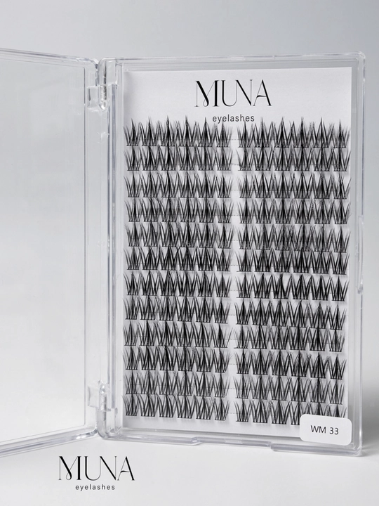 MUNA WM33 готовые пучки ресниц , 9-10-11-12-11-10 мм для наращивания