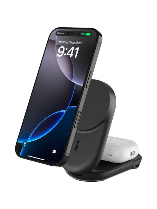 Беспроводная зарядная станция Belkin Qi2 25 Вт, 2 в 1, складная - 
