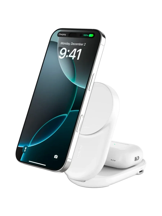 Беспроводная зарядная станция Belkin Qi2 25 Вт, 2 в 1, складная - 