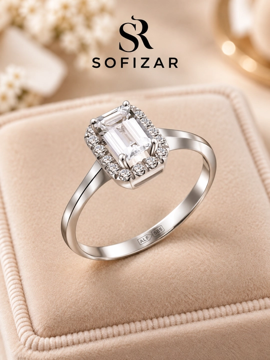 Кольцо Sofizar из белого золота 585 пробы, 1,980 грамм, камень фианит, арт. 111111194 - 