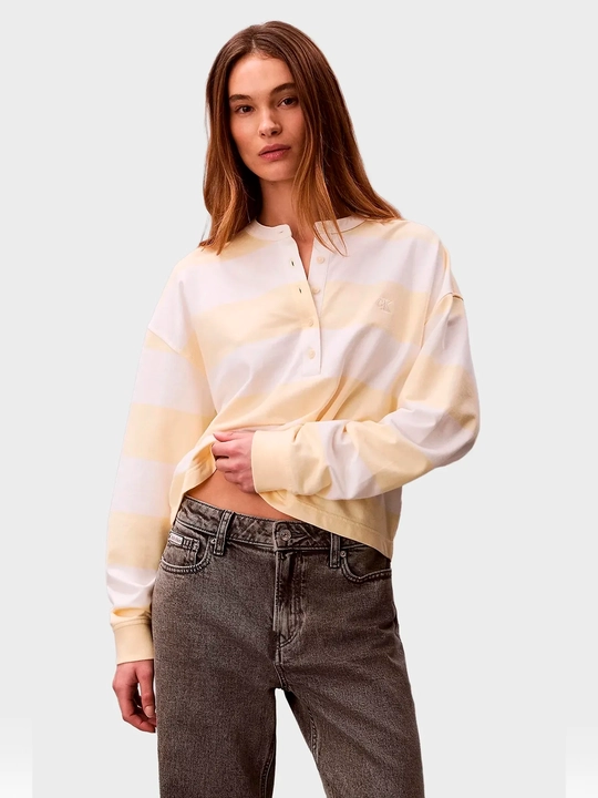 Calvin Klein Jeans лонгслив, LS VARSITY STRIPED HENLEY TOP LV047F213G